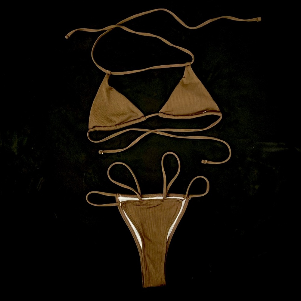 SHEIN brown two piece bikini. Size small. Used.